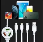 Electric 6in1 10W Charging Cable 3 Plug 3 USB Port, for Mobile Phone, Cable Size: 1.5m