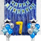 7th Happy Birthday Balloon Decoration,Blue,Set Of 1