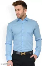 Cotton Blend Solid Full Sleeves Shirt for Men 