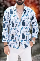 Full Sleeves Printed Shirt for Men (Multicolor, S)