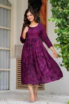 Rayon Kurti for Women, Maroon 