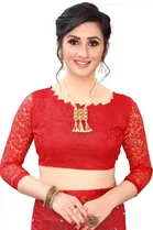 Net Solid Saree for Women 