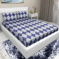 Arch Fab Double Bedsheet (88x90 Inch, Blue)