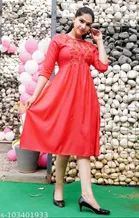 Rayon Embroidred Anarkali Kurti for Women 