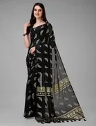Georgette Foil Printed Saree for Women 