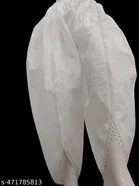 Cotton Solid Salwar for Women, White 