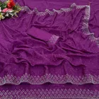 Crepe Solid Saree for Women 