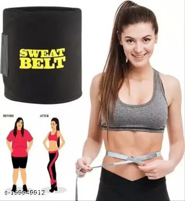 Sweat Belt for Unisex (Black, Free Size)