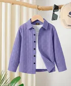 Self Design Cotton Blend Long Sleeve Polo for Boys 