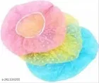 Elastic Reusable Bathing Hair Cap for Women (Multicolor, Pack of 3)