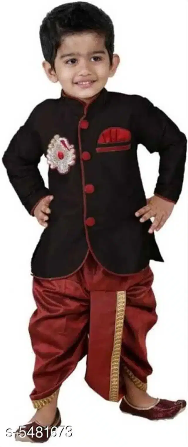 Sherwani for Boys (Multicolor, 7-8 Years) (Set of 1)