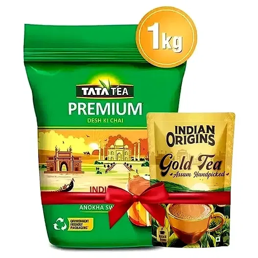 टाटा टी प्रीमियम 1 kg + इंडियन ओरिजिन्स गोल्ड टी 100 g