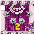 2nd Happy Birthday Balloon Decoration Kit, Magenta, Set of 1