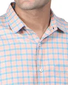 Cotton Blend Full Sleeves Chequered Shirt for Men 