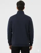 Fleece Solid Sweatshirt for Men, Navy Blue 