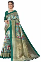 कानूड़ा प्रिंट्स फैंसी विमेंस मैसूर आर्ट सिल्क प्रिंटेड साड़ी 