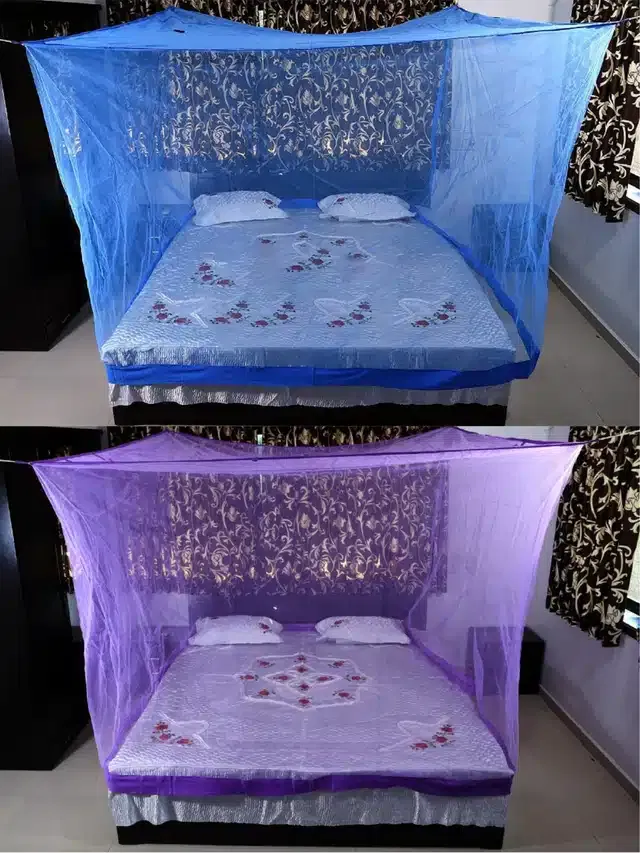Double Bed Mosquito Net (Pack of 2) (Multicolor, 6x6 feet)