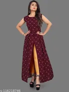 Poly Crepe Printed Kurti for Women 