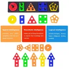 Wooden Shape Sorting & Stacking Board for Kids