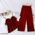 Polyester Solid Clothing Set for Girls, Purple 