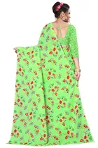 कनूड़ा प्रिंट्स फैंसी विमेंस जॉर्जेट फ्लावर प्रिंटेड साड़ी 