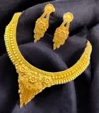 Alloy Choker Necklace with Earrings for Women 