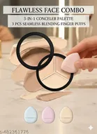 3 In 1 Concealer With 3 Piece Fingeer Puff Combo