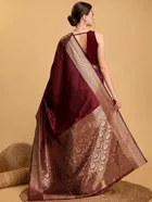Silk Woven Design Saree for Women, Maroon 