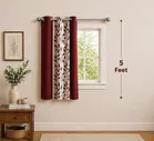 Alaqsa Brown Floral Polyester Window Curtain 5Ft Pack Of 1