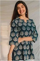 Cotton Block Print Short Kurti for Women 