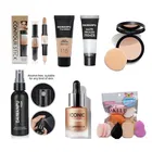 Combo of Fixer, Beauty Blenders, Liquid Shimmer Illuminator, Concealer & Compact Powder for Women 