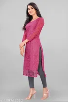 Net Kurti for Women,  Pink  