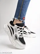 Solid Synthetic Sneakers for Women 
