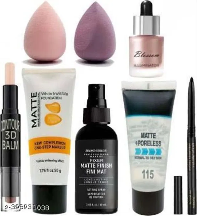 Face Makeup Combo (Multicolor, Set of 8)