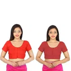 Cotton Solid Stitched Blouse for Women (Multicolor, 32) (Pack of 2)