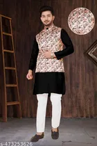 Cotton Kurta Set with Koti for Men 