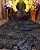 Net Solid Saree for Women 