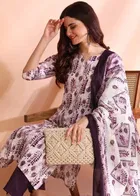 Cotton Printed Women's Kurta with Pant & Dupatta Set 