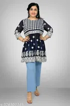 Georgette Chikankari Top for Women 