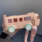 Plastic Bus Shape Sipper Bottle for Kids, Multicolor 