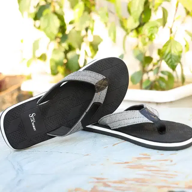 Flip Flops for Men (Black, 10)