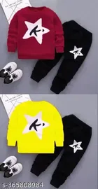 Cotton Blend Full Sleeves T-Shirt with Pant Clothing Set for Kids 