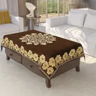 Furnishing Hut Damask Floral Cotton Maroon Center Table Cover 36x54in