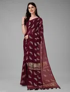 Georgette Foil Printed Saree for Women 