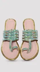 Zakozee Flats for Women (Peach & Silver, 4)
