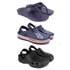 Combo of Clogs with Flipflops for Men (Multicolor, 7) (Set of 3)