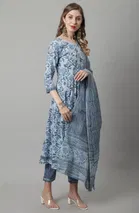 Cotton Printed Kurta Set for Women 