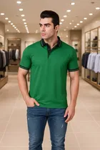 Cotton Blend Polo Neck T-Shirt for Men 