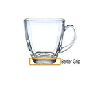 Afast  Transparent Square Shape Tea Cup Coffee Cup Set of 6 Made of Crystal Clear Glass 155 ml