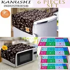 KANUSHI Industries® 1 Pc Microwave/Oven Top Cover + 1 Pc Fridge/Refrigerator Top Cover + 4 Fridge Mate 